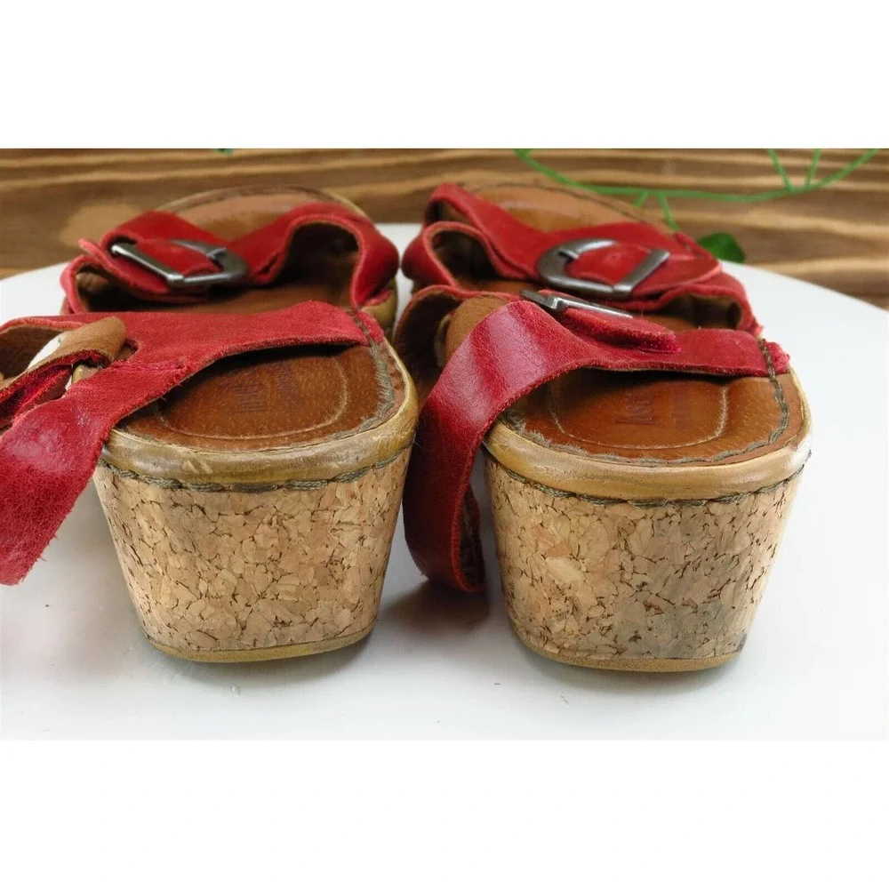 Josef Seibel Sz 40 M Red Ankle Strap Leather Women Sandals_6